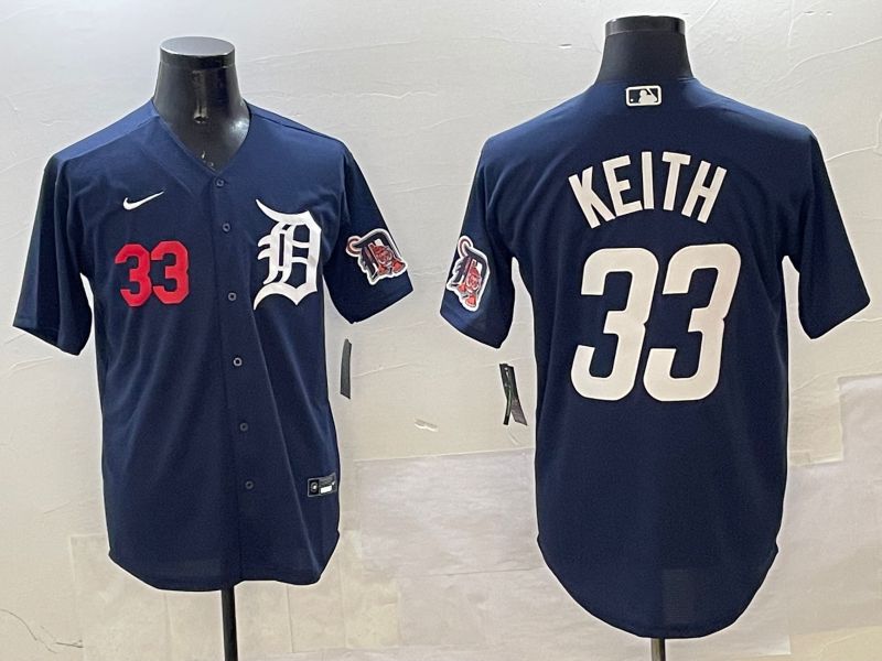 Men Detroit Tigers #33 Keith Drak Blue Game 2025 Nike MLB Jersey style 3